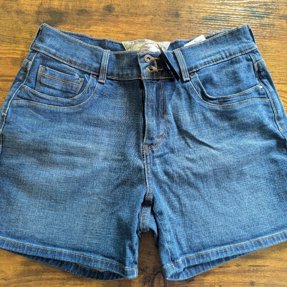Levi's Medium-Blue Jean Shorts with Distressed Look